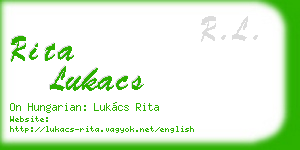 rita lukacs business card