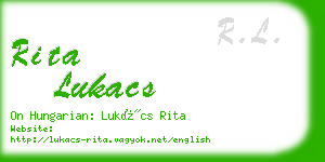 rita lukacs business card